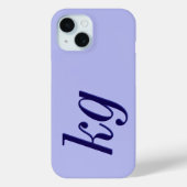 Coques Case-Mate iPhone Initiales Monogramme Bleu Élégant Moderne (Verso)