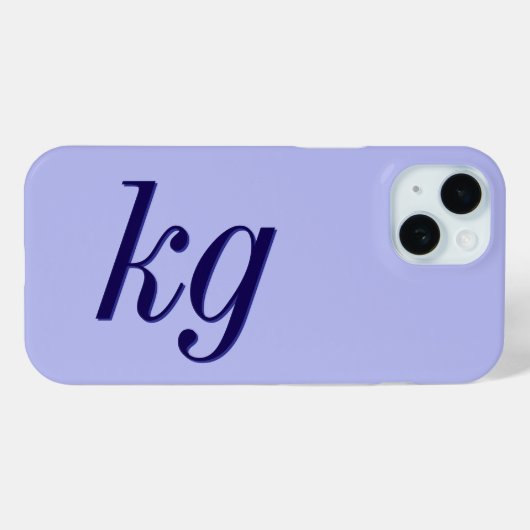 Coques Case-Mate iPhone Initiales Monogramme Bleu Élégant Moderne (Verso (horizontal))