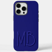 Coques Case-Mate iPhone Initiales Monogramme Bleu Moderne Contemporain (Verso)