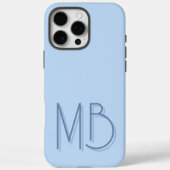 Coques Case-Mate iPhone Initiales Monogramme Bleu Moderne Contemporain (Verso)