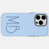 Coques Case-Mate iPhone Initiales Monogramme Bleu Moderne Contemporain (Verso (horizontal))