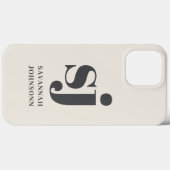 Coques Case-Mate iPhone Initiales monogramme crème  (Verso (horizontal))