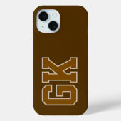 Coques Case-Mate iPhone Initiales Monogramme Marron Moderne (Verso)