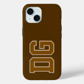 Coques Case-Mate iPhone Initiales Monogramme Marron Moderne (Verso)