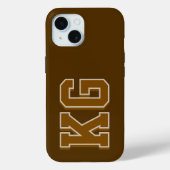 Coques Case-Mate iPhone Initiales Monogramme Marron Moderne (Verso)