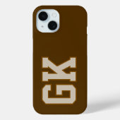 Coques Case-Mate iPhone Initiales Monogramme Marron Moderne (Verso)