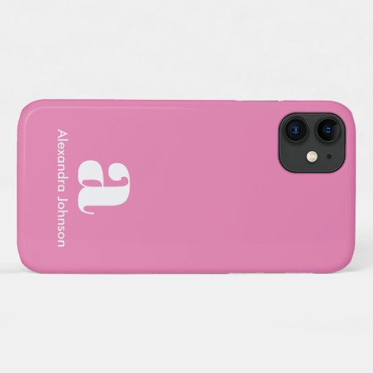 Coques Case-Mate iPhone Initiales Monogramme Minimal Simple Rose Moderne (Dos (Horizontal))