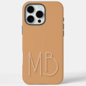 Coques Case-Mate iPhone Initiales Monogramme Moderne Buff Contemporain (Verso)