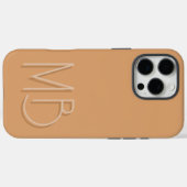 Coques Case-Mate iPhone Initiales Monogramme Moderne Buff Contemporain (Verso (horizontal))