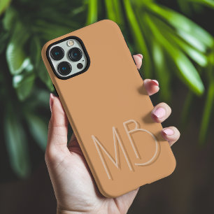 Coques iPhone 16 Pro Max Initiales Monogramme Moderne Buff Contemporain