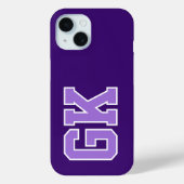 Coques Case-Mate iPhone Initiales Monogramme Moderne Élégant Violet Blanc (Verso)