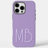 Coques Case-Mate iPhone Initiales Monogramme Moderne Violet Clair Contempo (Verso)