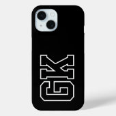 Coques Case-Mate iPhone Initiales Monogramme Noir Blanc Moderne (Verso)