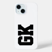 Coques Case-Mate iPhone Initiales Monogramme Noir Blanc Moderne (Verso)
