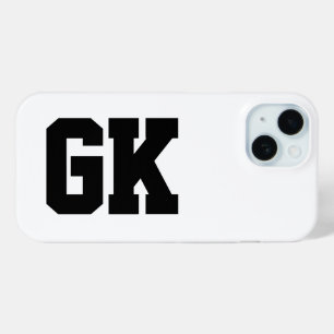Coque Pour iPhone 15 Initiales Monogramme Noir Blanc Moderne