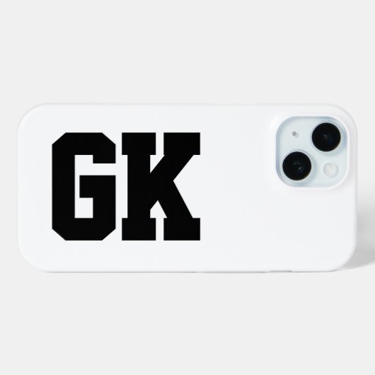Coques Case-Mate iPhone Initiales Monogramme Noir Blanc Moderne (Verso (horizontal))