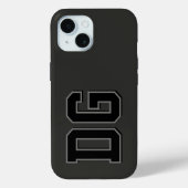 Coques Case-Mate iPhone Initiales Monogramme Noir Gris Moderne (Verso)