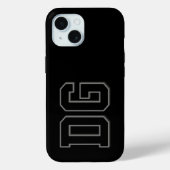 Coques Case-Mate iPhone Initiales Monogramme Noir Gris Moderne (Verso)