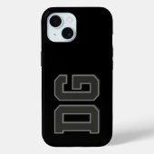 Coques Case-Mate iPhone Initiales Monogramme Noir Gris Moderne (Verso)