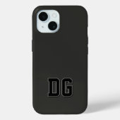 Coques Case-Mate iPhone Initiales Monogramme Noir Gris Varsity Modernes (Verso)