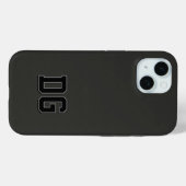Coques Case-Mate iPhone Initiales Monogramme Noir Gris Varsity Modernes (Verso (horizontal))