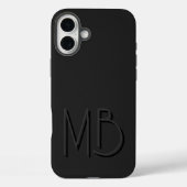 Coques Case-Mate iPhone Initiales Monogramme Noir Moderne Contemporain (Verso)