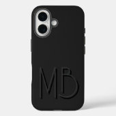 Coques Case-Mate iPhone Initiales Monogramme Noir Moderne Contemporain (Verso)