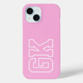 Coques Case-Mate iPhone Initiales Monogramme Rose Blanc Élégant Moderne (Verso)