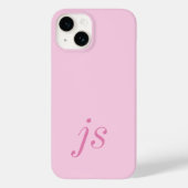 Coques Case-Mate iPhone Initiales Monogramme Rose Élégant Moderne (Verso)