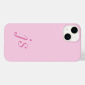Coques Case-Mate iPhone Initiales Monogramme Rose Élégant Moderne (Verso (horizontal))