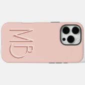 Coques Case-Mate iPhone Initiales Monogramme Rose Moderne Contemporain (Verso (horizontal))