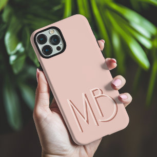 Coques iPhone 16 Pro Max Initiales Monogramme Rose Moderne Contemporain
