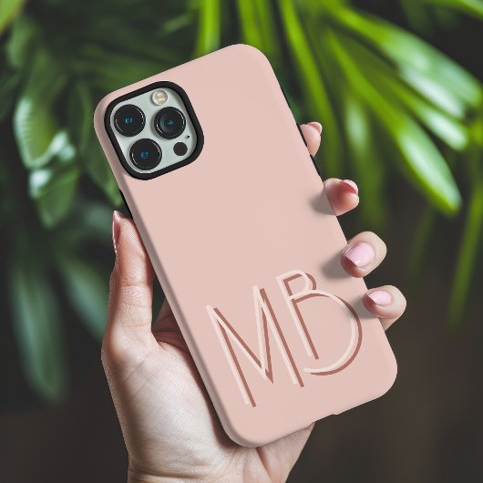 Coques Case-Mate iPhone Initiales Monogramme Rose Moderne Contemporain