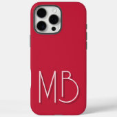 Coques Case-Mate iPhone Initiales Monogramme Rouge Cardinal Moderne Contem (Verso)