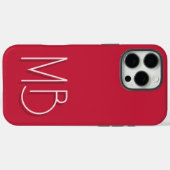 Coques Case-Mate iPhone Initiales Monogramme Rouge Cardinal Moderne Contem (Verso (horizontal))