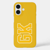 Coques Case-Mate iPhone Initiales Monogramme Universitaire Jaune College (Verso)