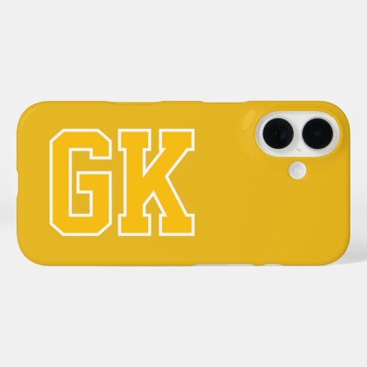 Coques Case-Mate iPhone Initiales Monogramme Universitaire Jaune College (Verso (horizontal))
