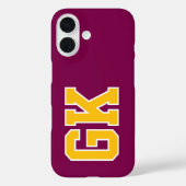 Coques Case-Mate iPhone Initiales Monogramme Universitaire Jaune Vin Colle (Verso)