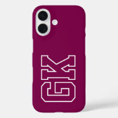 Coques Case-Mate iPhone Initiales Monogramme Universitaire Jaune Vin Colle (Verso)