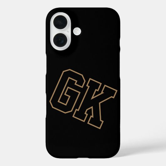 Coques Case-Mate iPhone Initiales Monogramme Universitaire Noir Or (Verso)