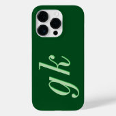Coques Case-Mate iPhone Initiales Monogramme Vert Élégant Moderne (Verso)
