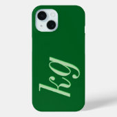 Coques Case-Mate iPhone Initiales Monogramme Vert Élégant Moderne (Verso)