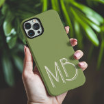 Coques iPhone 16 Pro Max Initiales Monogramme vert Sage moderne Contemporai<br><div class="desc">Moderne Sage Green Monogram Initiales Téléphone contemporain 16 Pro Max Coques dispose d'un monogramme personnalisé dans la typographie de script moderne. Parfait pour la famille et les amis pour les anniversaires,  Noël,  vacances,  Fête des Mères,  Fête des pères et plus. Conçu par ©2024 Evco Holidays www.zazzle.com/store/evcoholidays</div>