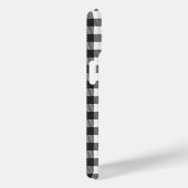 Coques Case-Mate iPhone Initiales monogrammées carreaux noir blanc Buffalo (Verso / Droite)