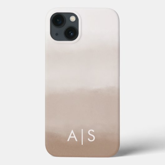 Coques Case-Mate iPhone Initiales Monogrammées Élégantes Champignon Brun O (Verso)