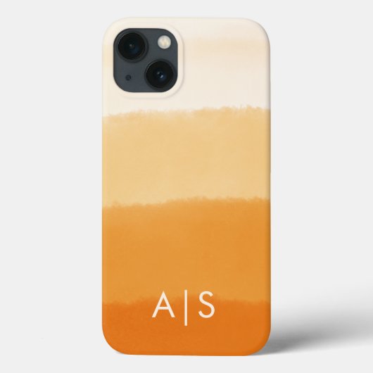Coques Case-Mate iPhone Initiales Monogrammées Élégantes Citrouille Orange (Verso)