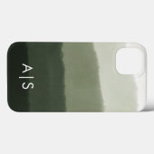 Coques Case-Mate iPhone Initiales Monogrammées Élégantes Jungle Verte Ombr (Verso (horizontal))