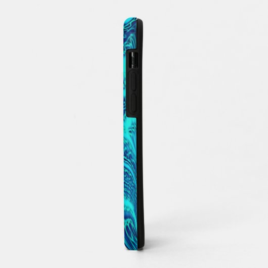 Coques Case-Mate iPhone Initiales Monogrammes Abstraits Motifs turquoise b (Dos/Gauche)