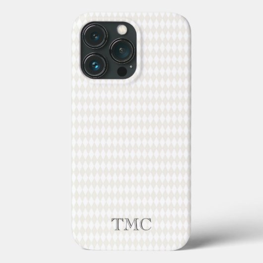 Coques Case-Mate iPhone Initiales Monogrammes Classiques Arlequin Diamants (Verso)