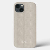 Coques Case-Mate iPhone Initiales Monogrammes Classiques Luxe Linen Fabric (Verso)